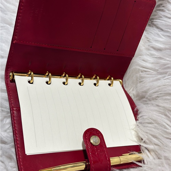 RARE Louis Vuitton Red Vernis Monogram Agenda PM Day Planner - Picture 2 of 5